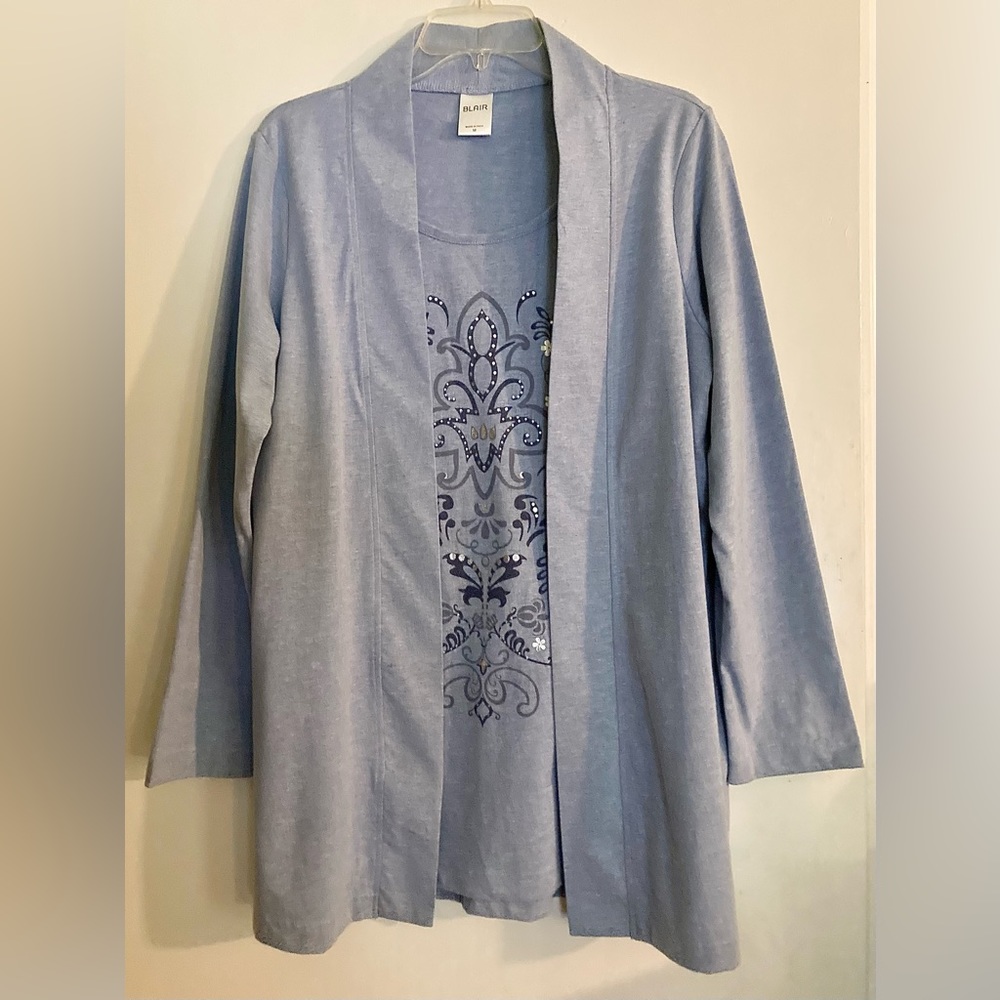 Beautiful Blair Size Medium Blue Blouse